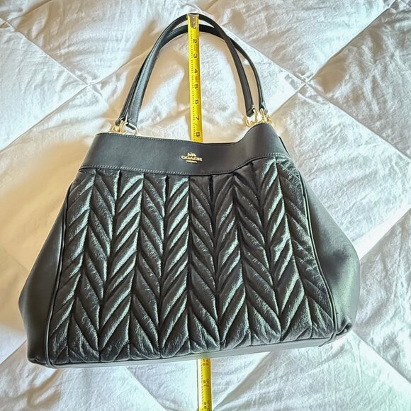 Coach Lexy Shoulder Bag Black Quilted Leather - Picture 12 of 15